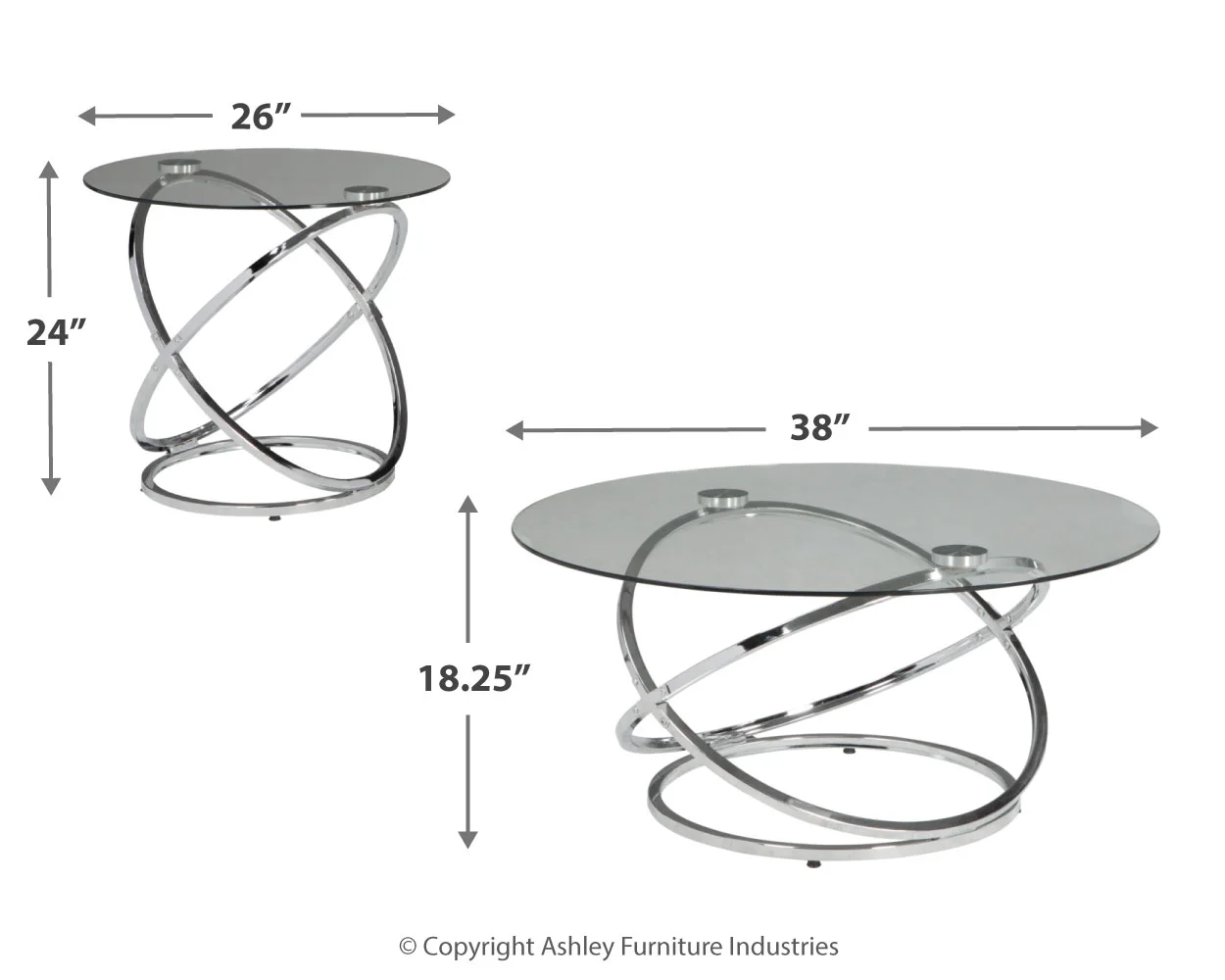Hollynyx - Chrome Finish - Occasional Table Set (Set of 3) - Image 4