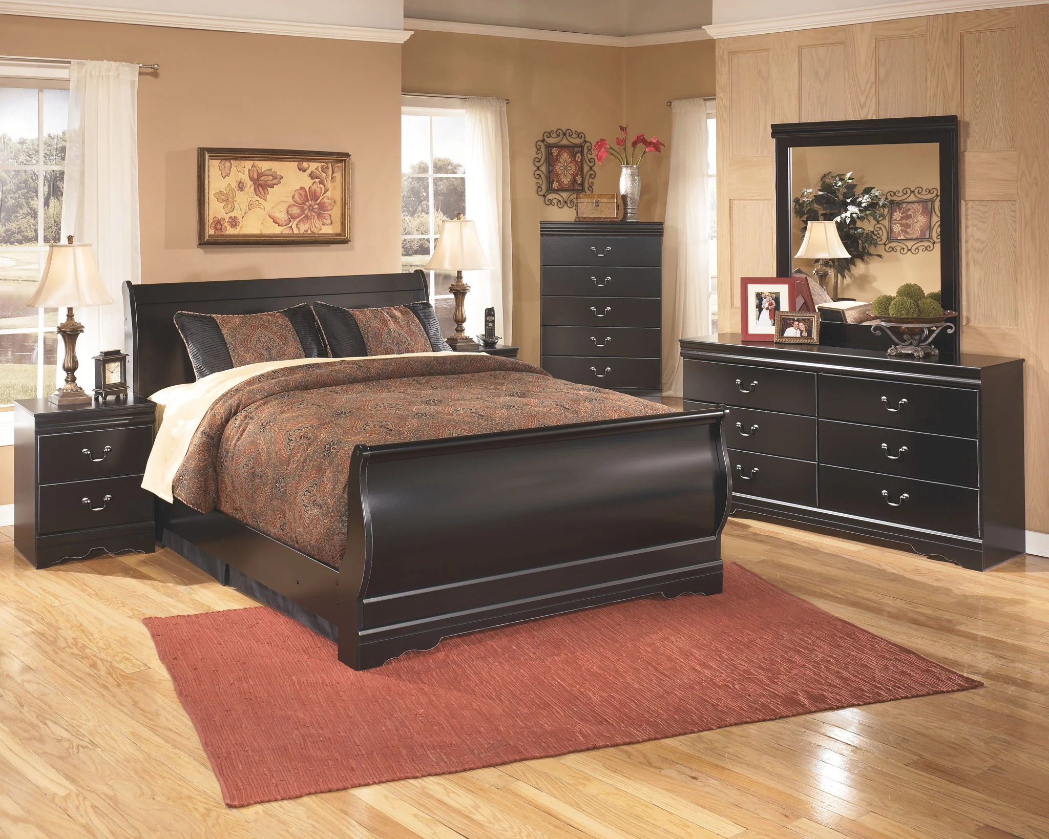 Huey - Black - Five Drawer Chest - Image 4
