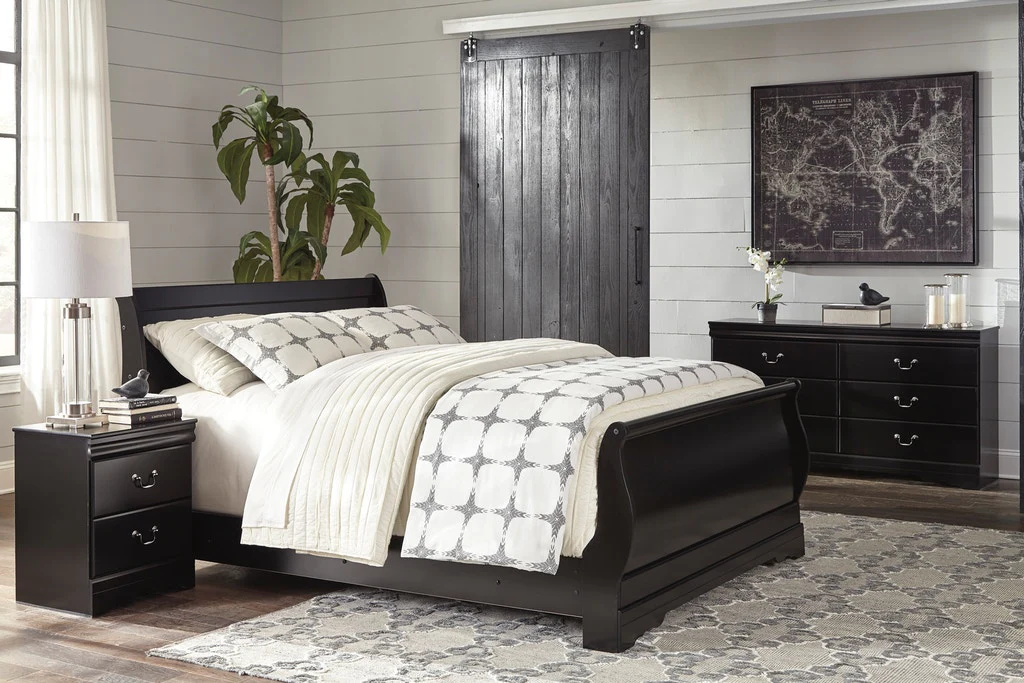 Huey Vineyard - Black - Full Sleigh Bed - Image 4