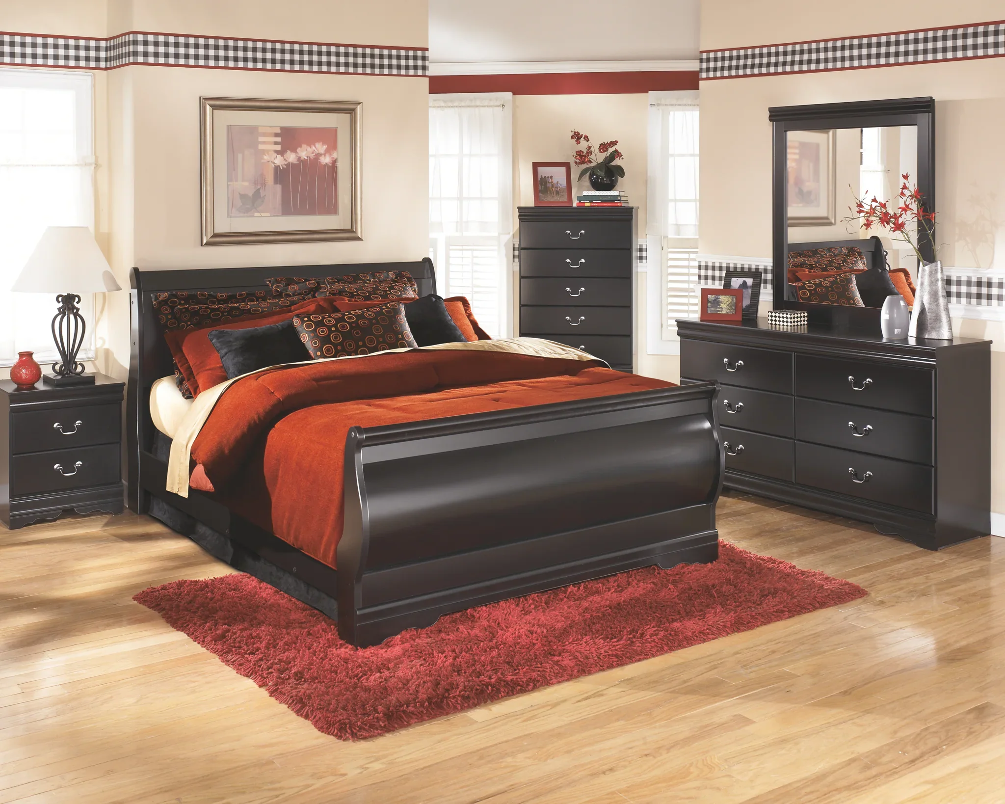 Huey - Black - Two Drawer Night Stand - Image 3
