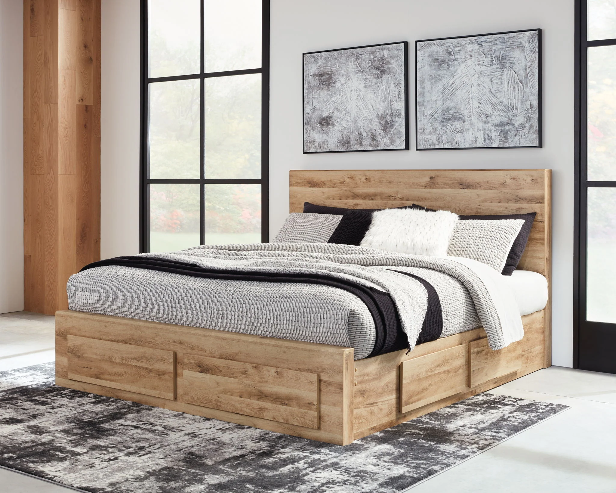 Hyanna - Tan - King Panel Bed With 6 Storage Drawers - Image 2