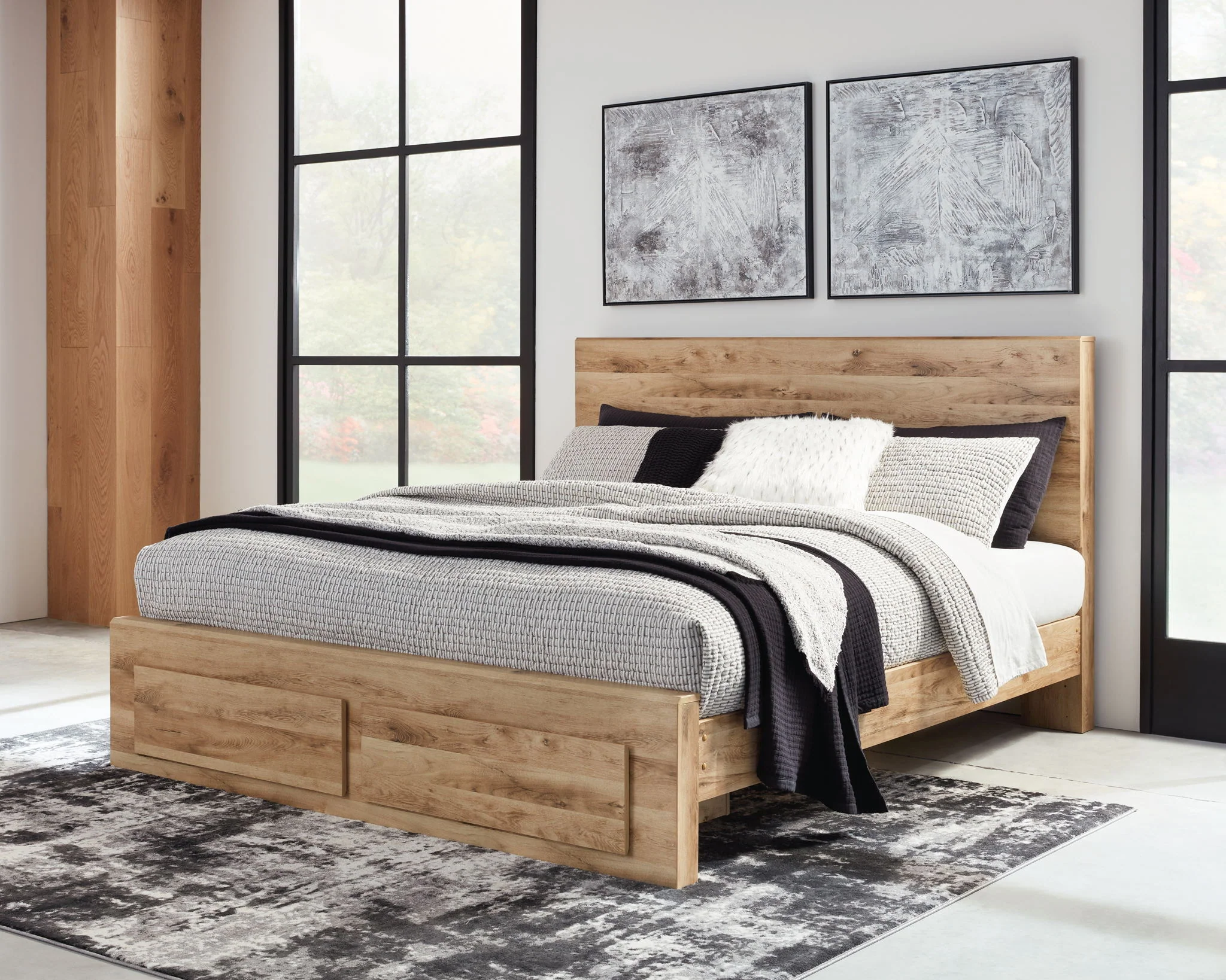 Hyanna - Tan - Queen Panel Bed With Footboard Storage - Image 2