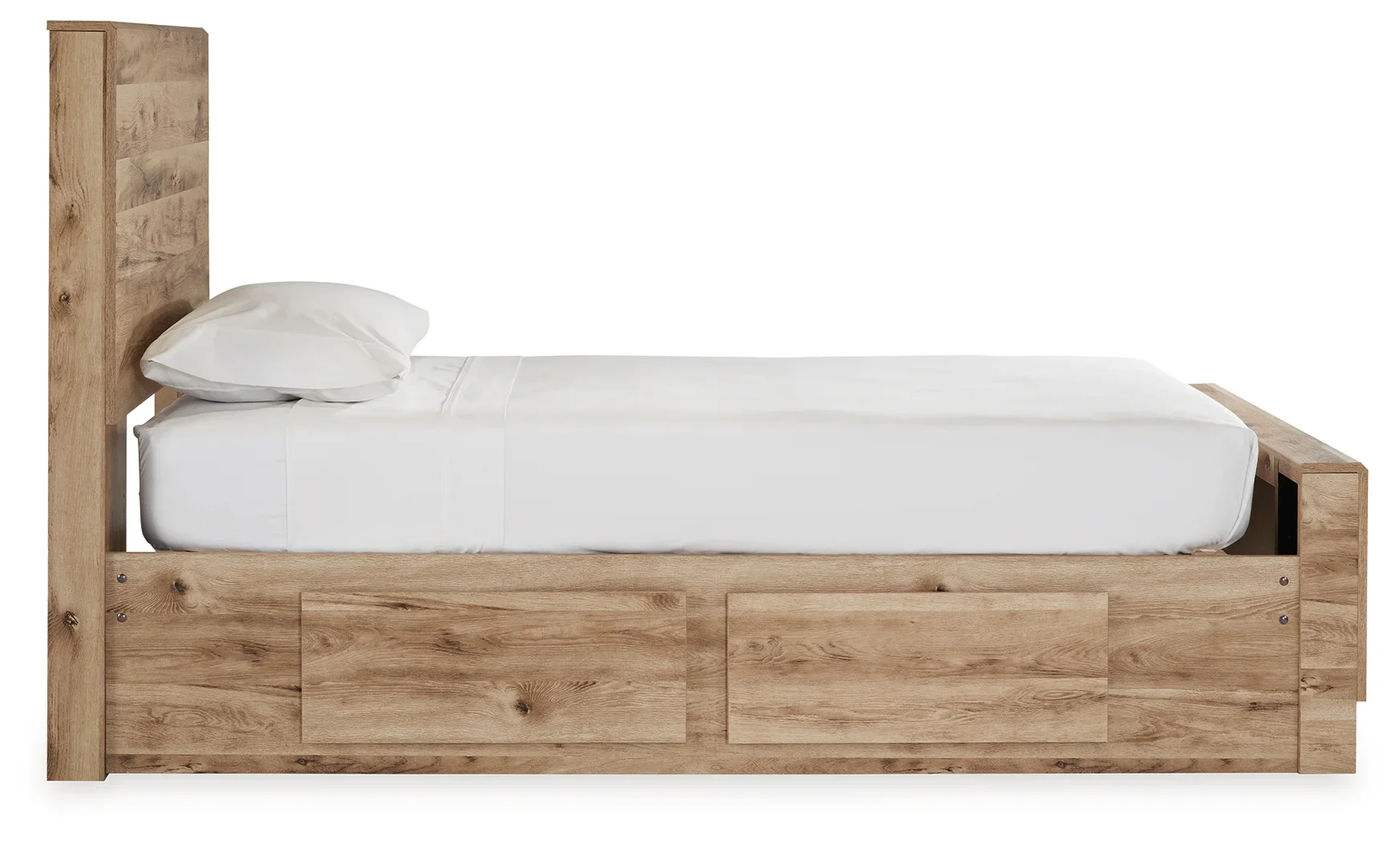 Hyanna - Tan - Twin Panel Bed With 1 Side Storage - Image 5