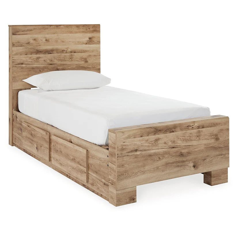 Hyanna - Tan - Twin Panel Bed With 2 Side Storage