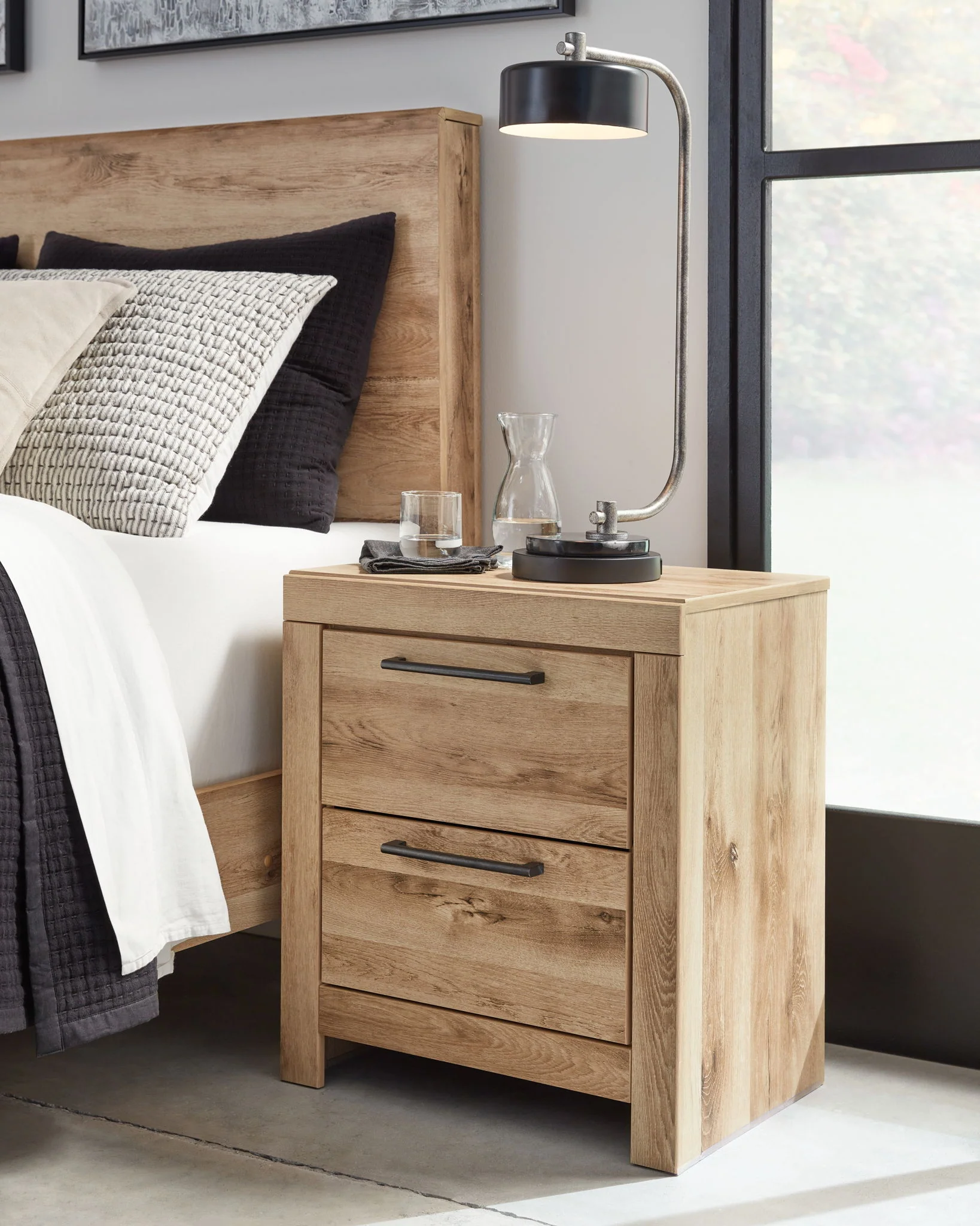 Hyanna - Tan Brown - Two Drawer Night Stand - Image 3