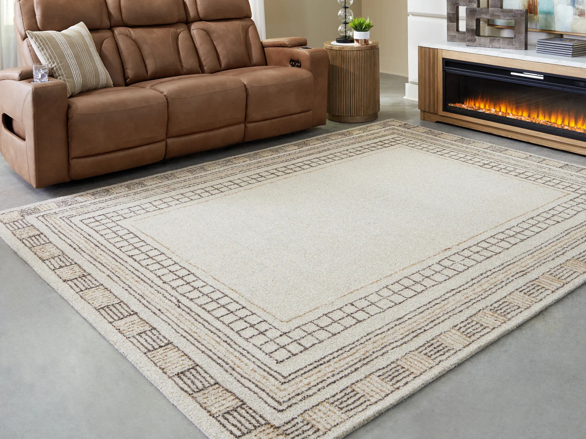 Idaman - Taupe / Brown - Large Rug - Image 2