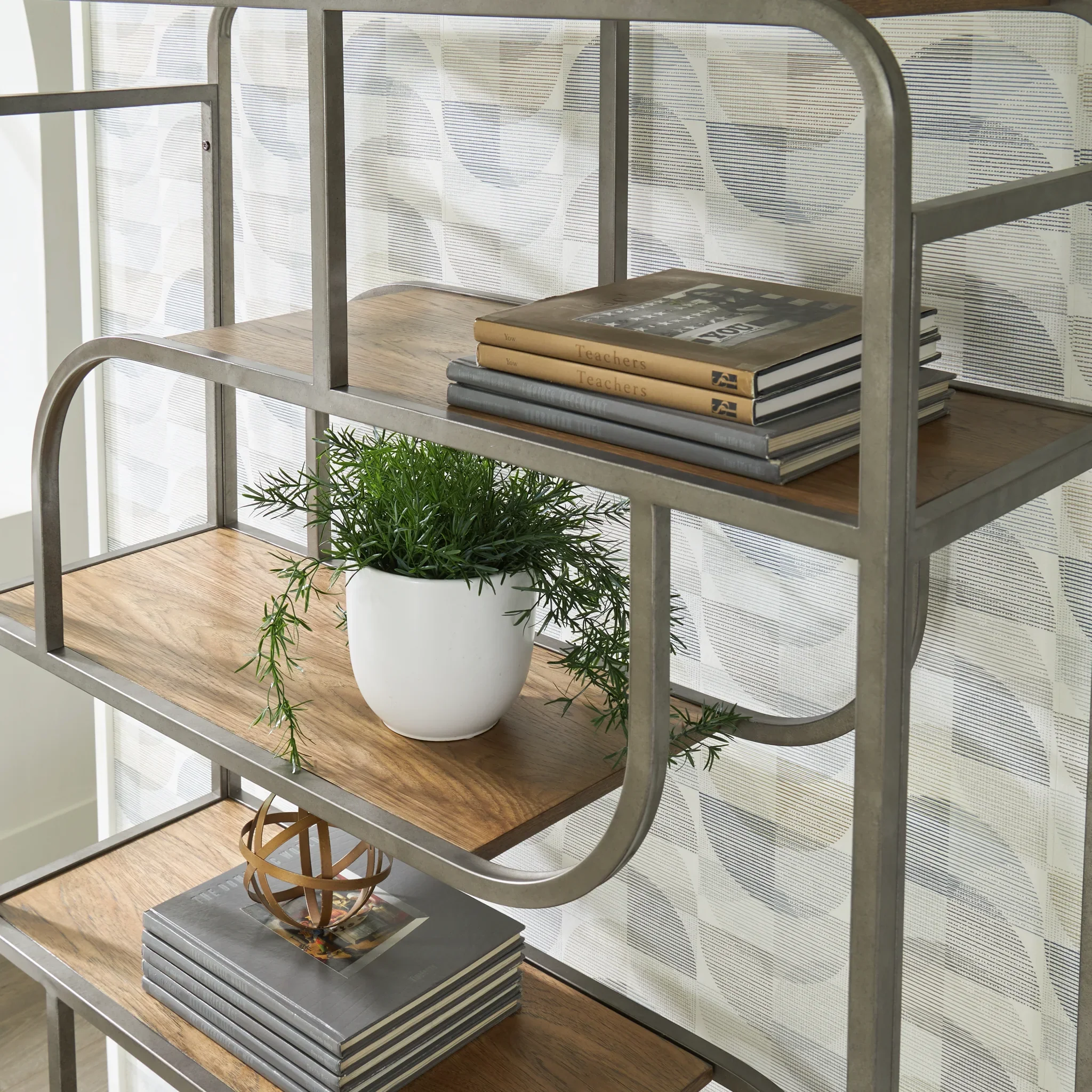 Jaddon - Brown / Antique Silver - Bookcase - Image 5