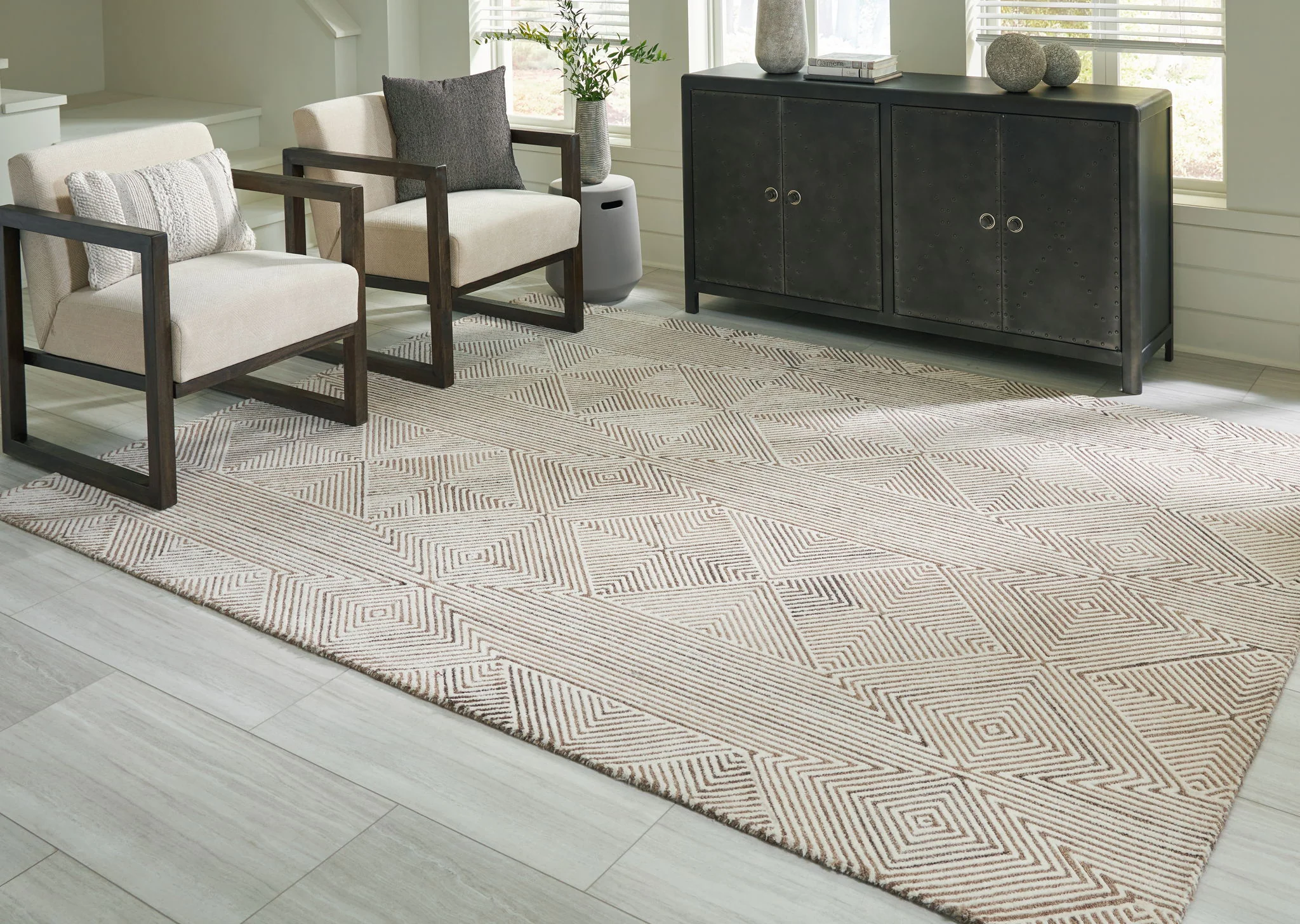Jadott - Beige / Brown - Large Rug - 8' x 10' - Image 2