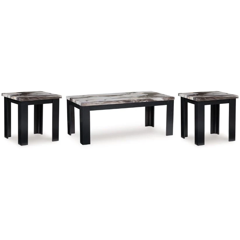 Jazmore - Dark Brown - Occasional Table Set (Set of 3)