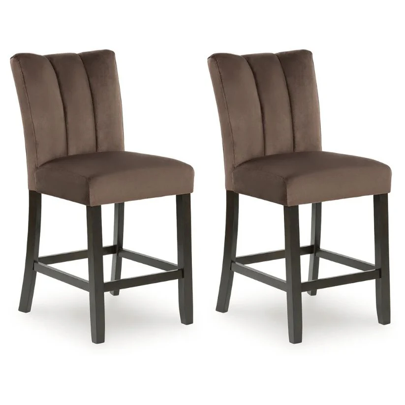 Jeshina - Mocha - Upholstered Barstool (Set of 2)