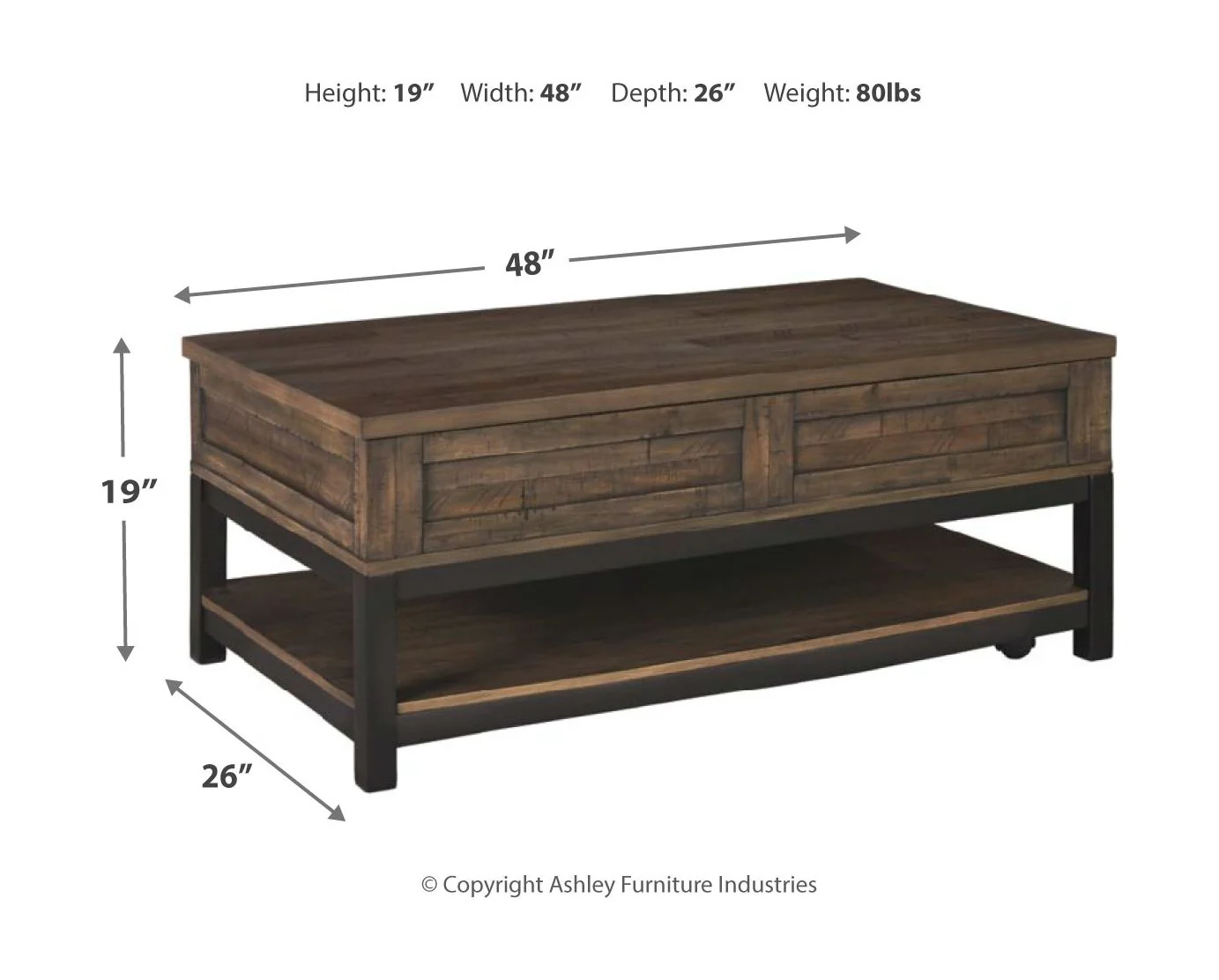 Johurst - Grayish Brown - Lift Top Cocktail Table - Image 4