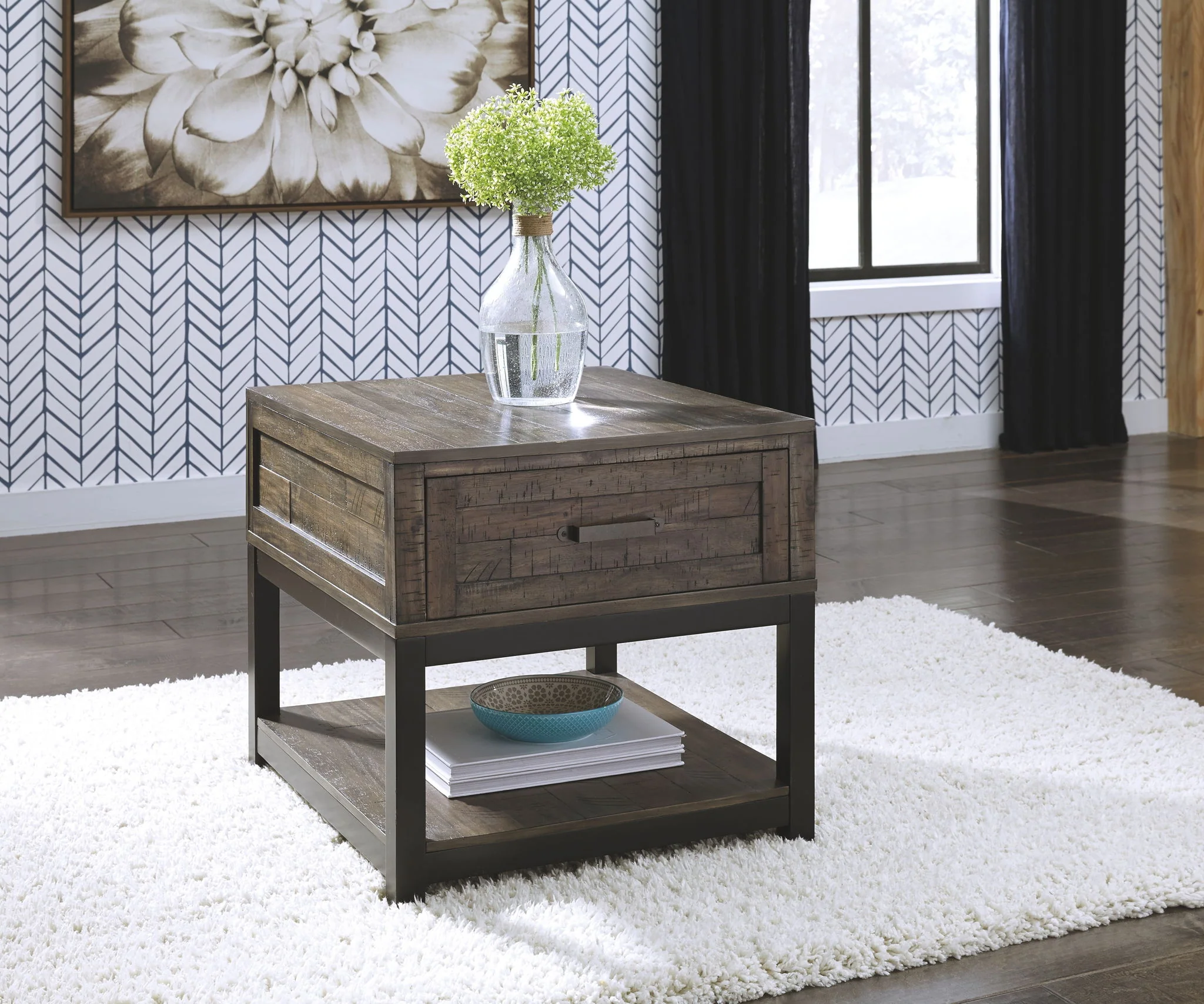 Johurst - Grayish Brown - Rectangular End Table - Image 2