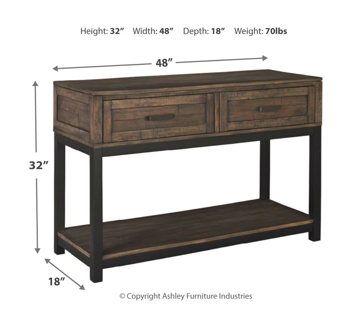 Johurst - Grayish Brown - Sofa Table - Image 3