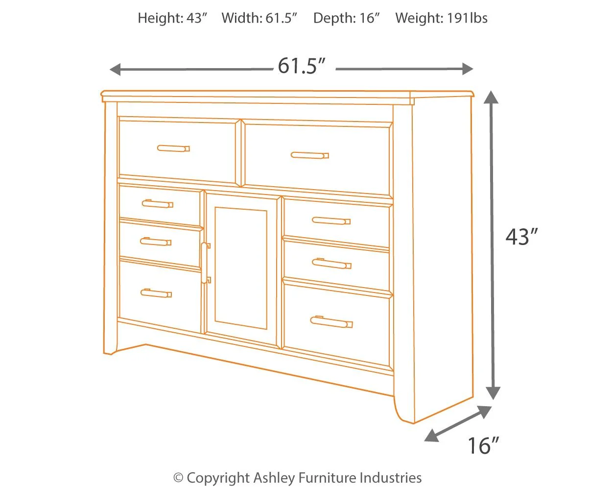 Juararo - Dark Brown - Six Drawer Dresser - Image 8