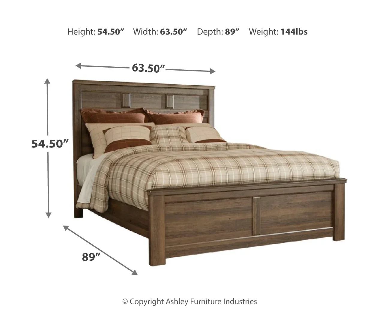 Juararo - Dark Brown - Queen Panel Bed - Image 3