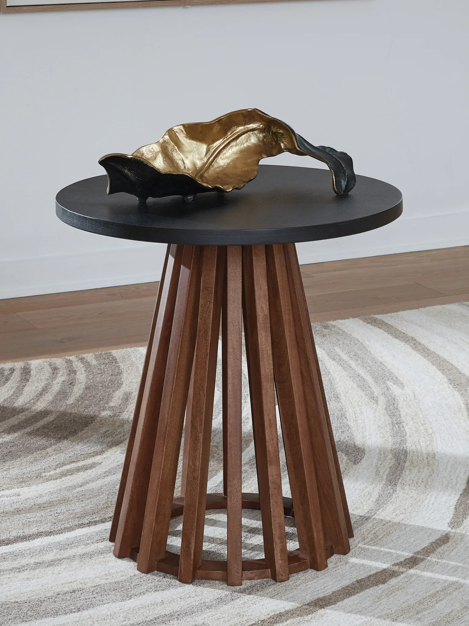 Kallari - Warm Brown / Black - Round End Table - Image 2