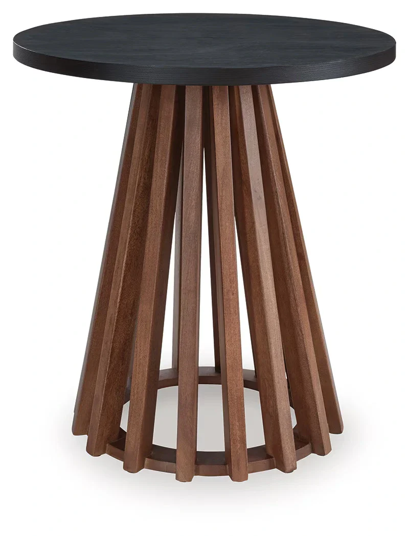 Kallari - Warm Brown / Black - Round End Table - Image 3