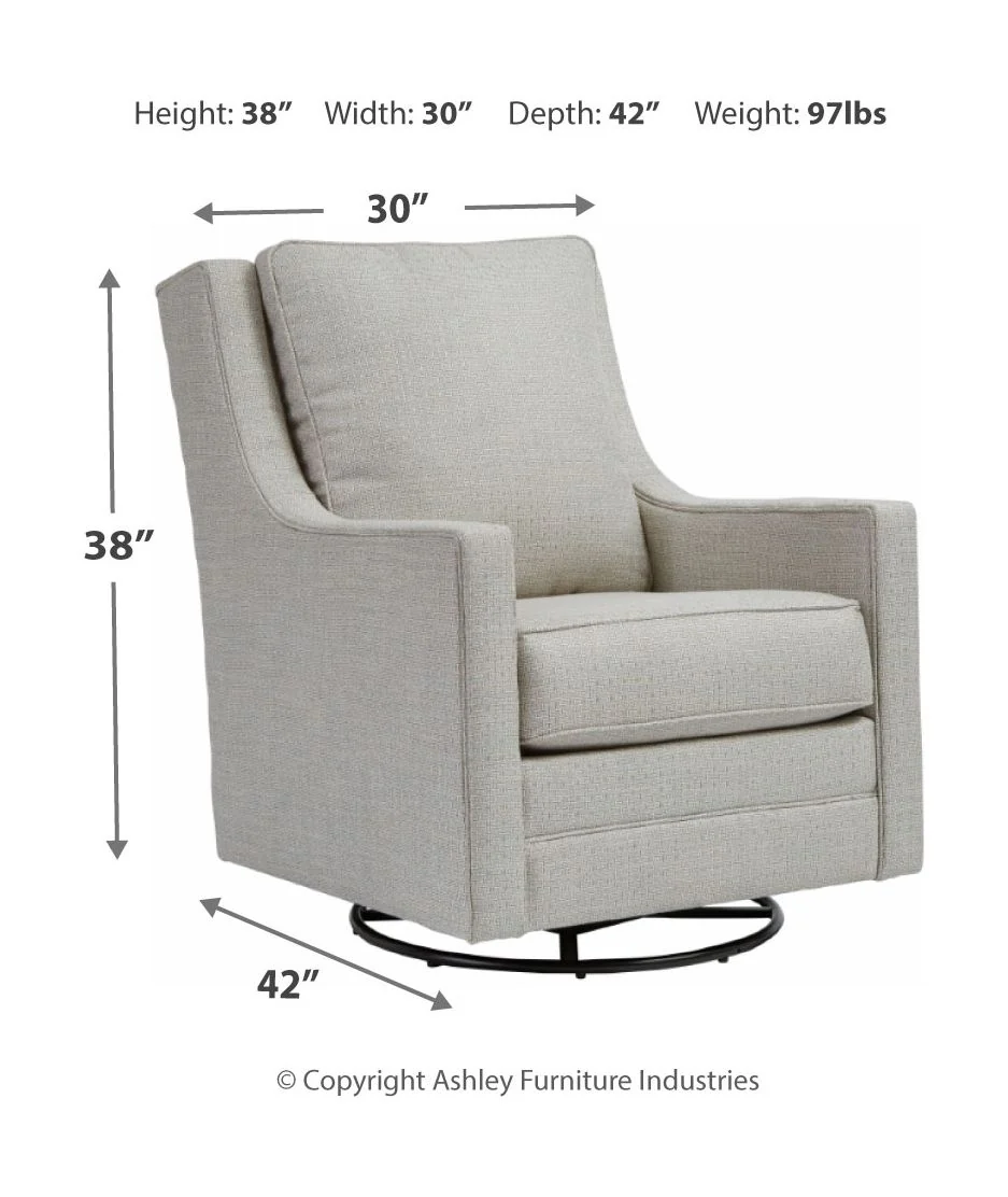 Kambria - Frost - Swivel Glider Accent Chair - Image 4