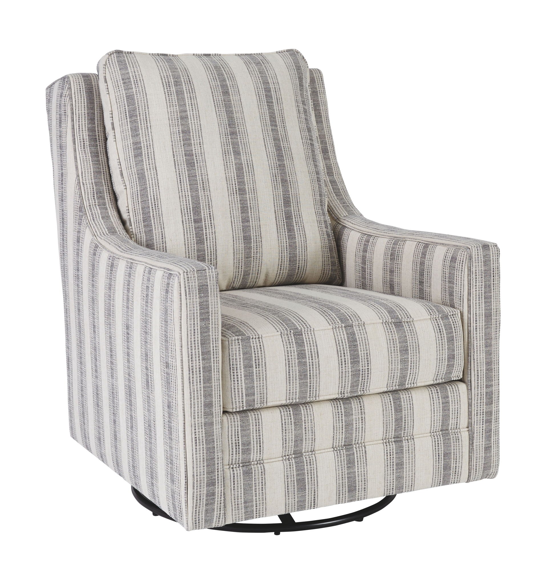 Kambria - Ivory / Black - Swivel Glider Accent Chair