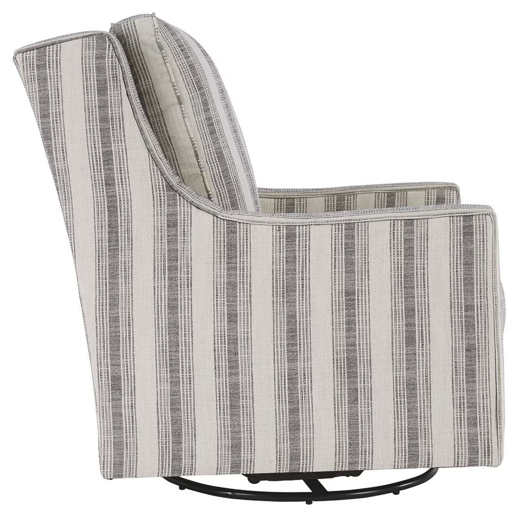 Kambria - Ivory / Black - Swivel Glider Accent Chair - Image 7