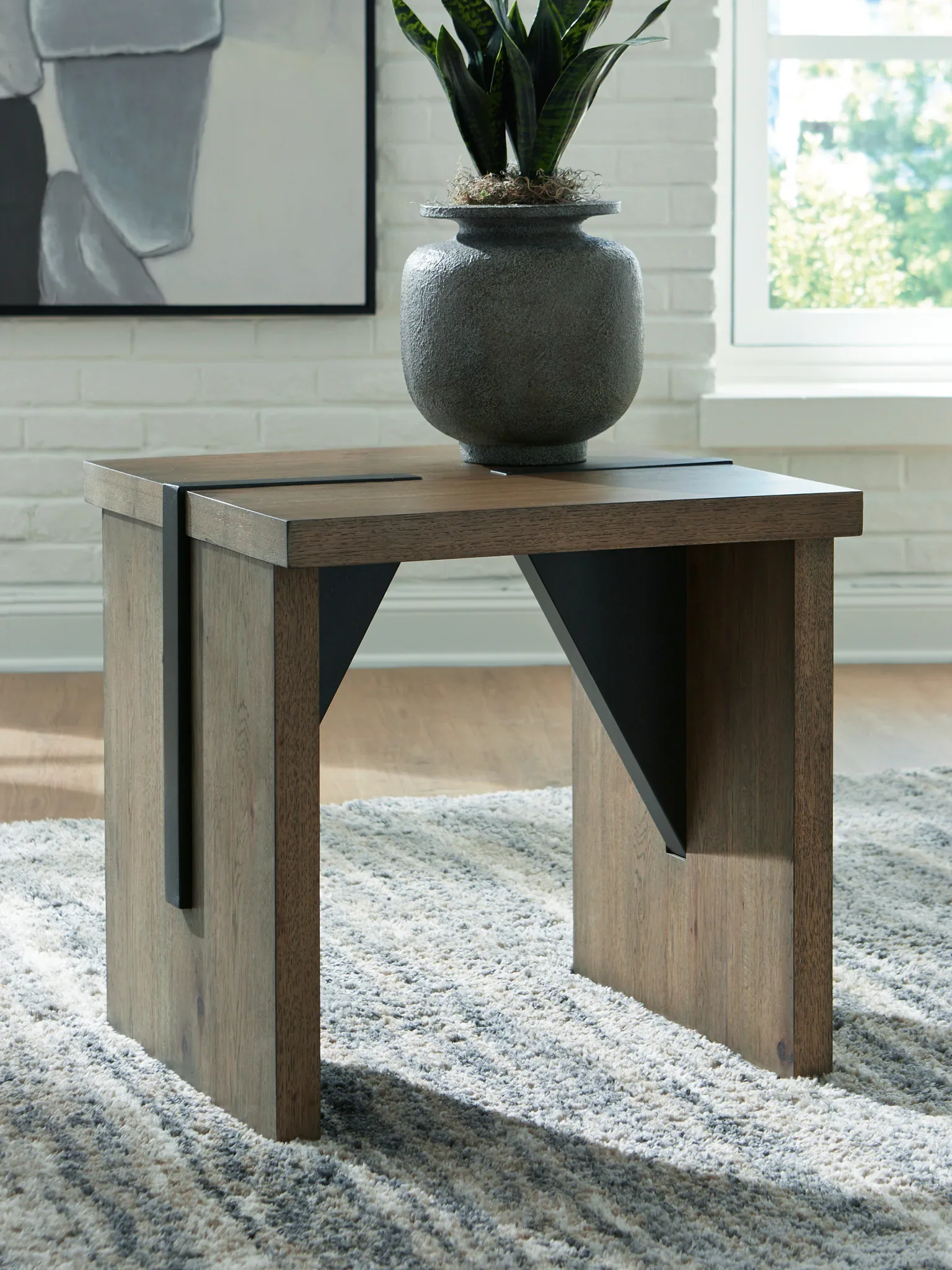 Kandinew - Square End Table - Light Brown - Image 2