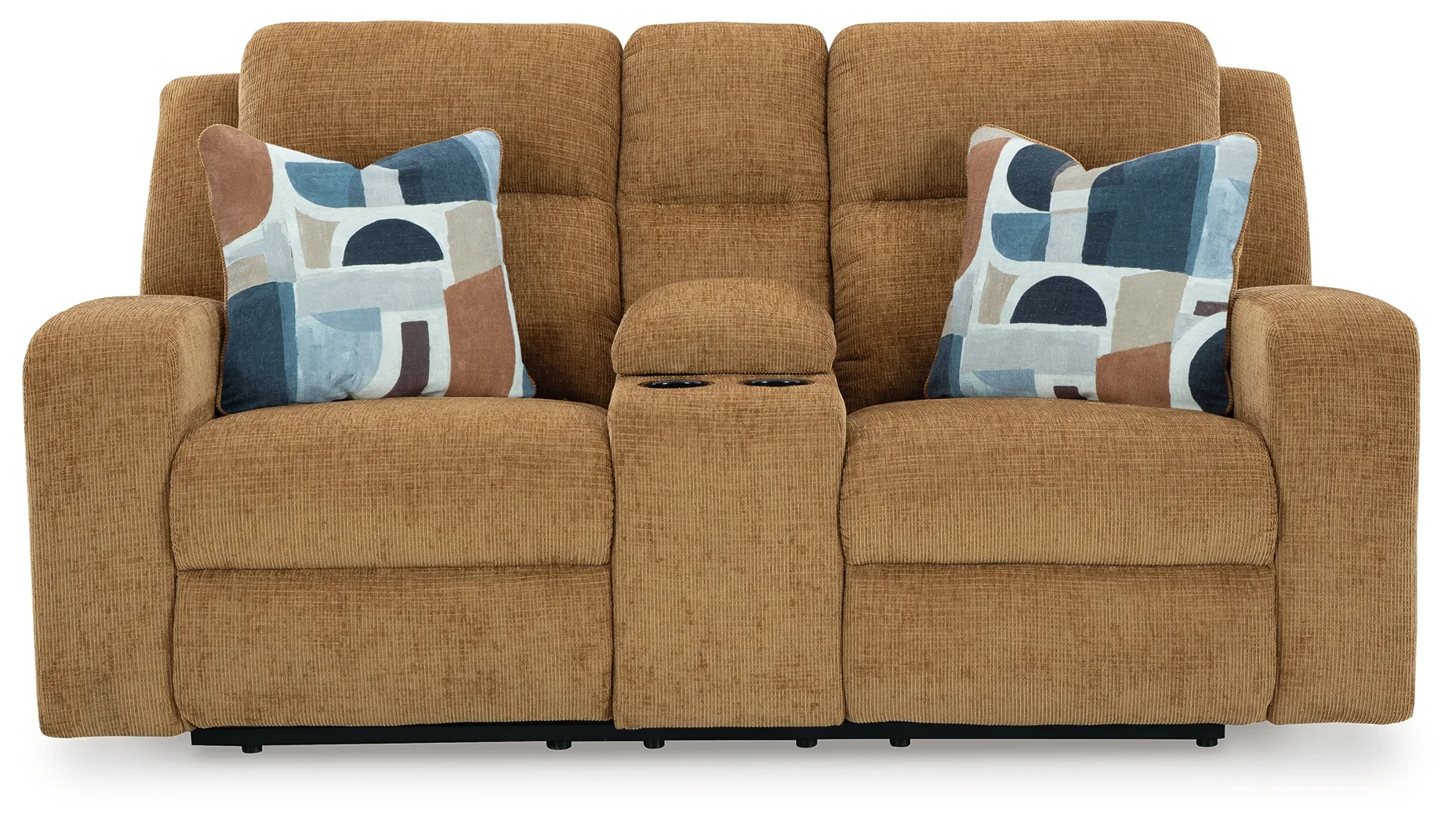 Kanlow - Honey - Dbl Reclining Loveseat With Console - Image 3