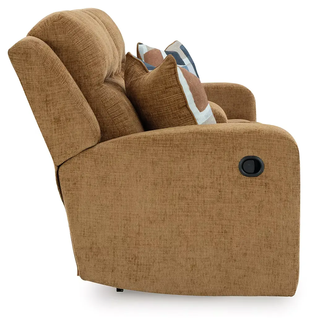Kanlow - Honey - Dbl Reclining Loveseat With Console - Image 4