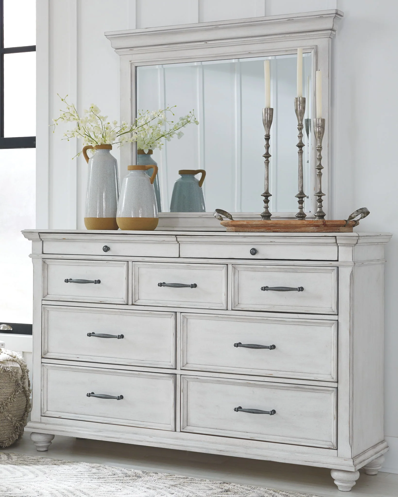 Kanwyn - Whitewash - Bedroom Mirror