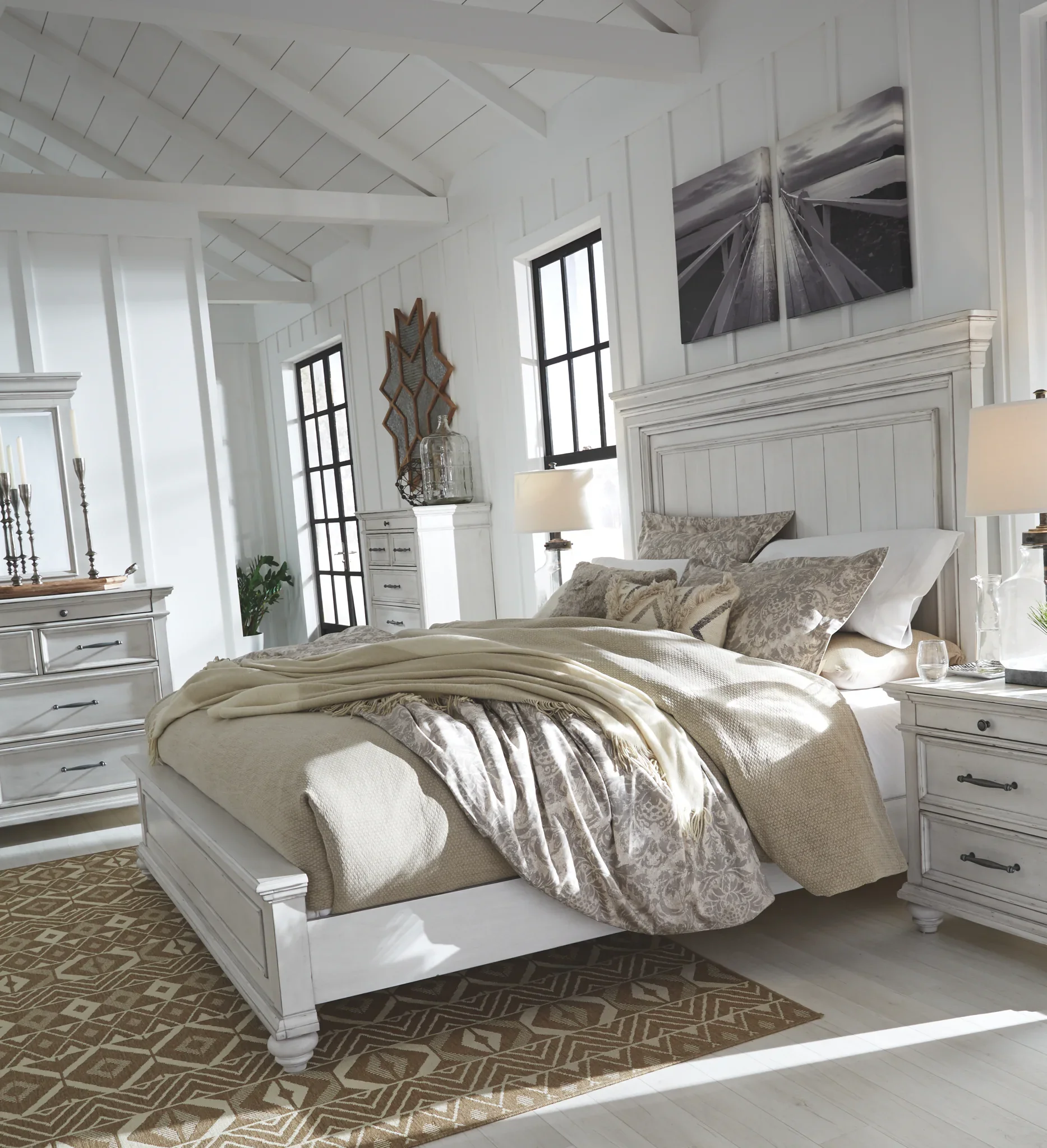 Kanwyn - Whitewash - California King Panel Bed - Image 3