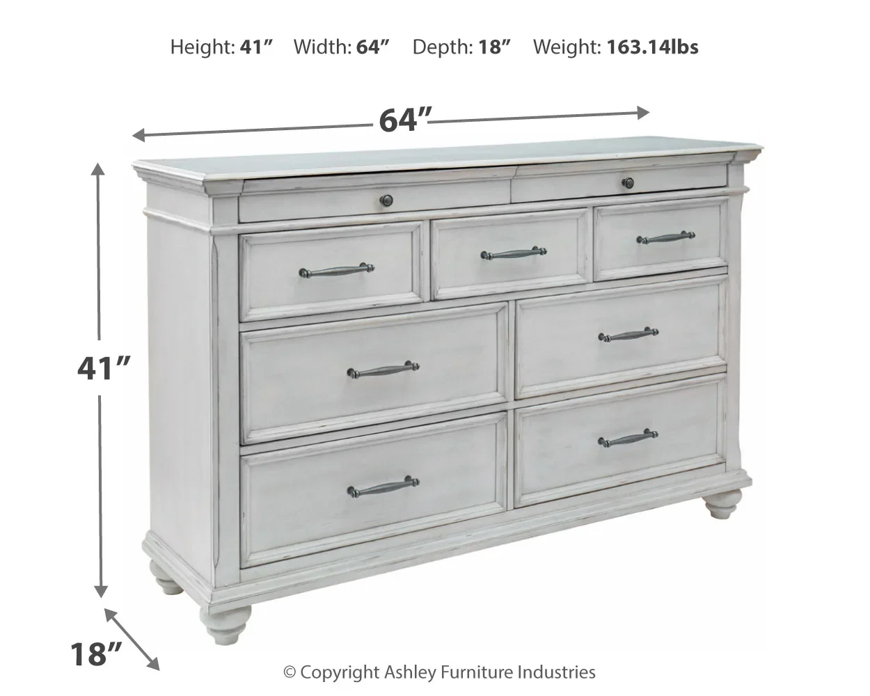 Kanwyn - Whitewash - Dresser - Image 4