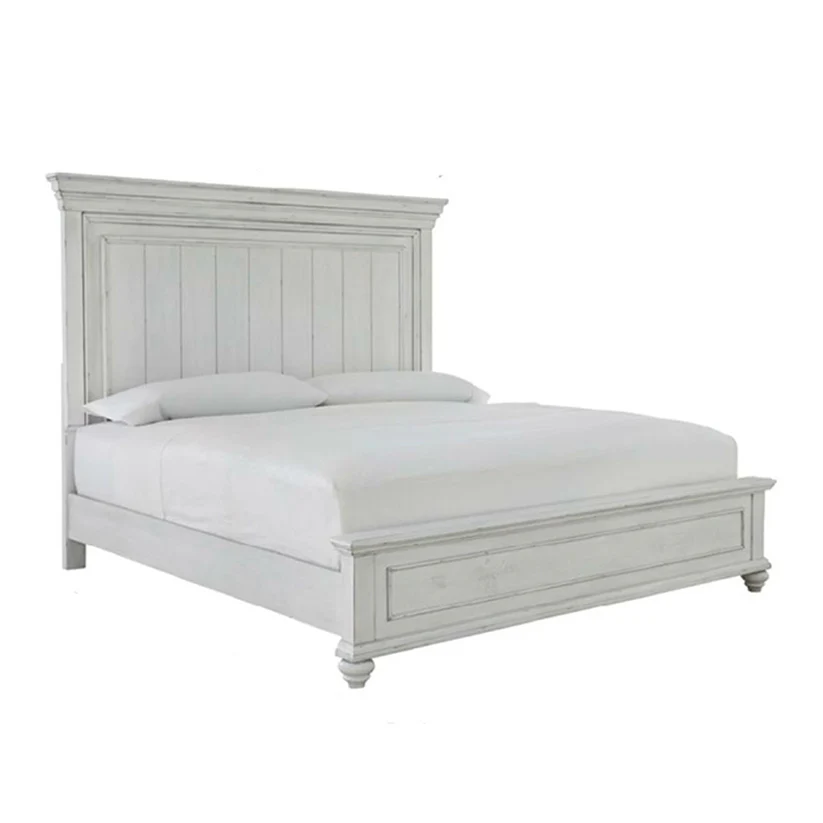 Kanwyn - Whitewash - Queen Panel Bed