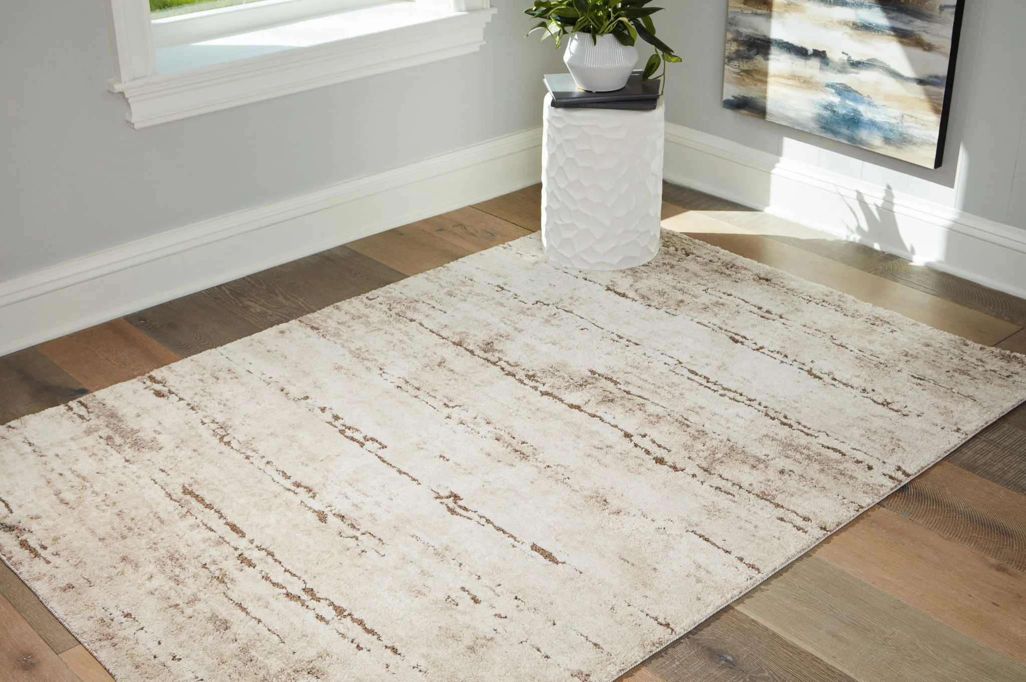 Kasney - Cream / Brown - Large Rug - 8' x 10' - Image 2