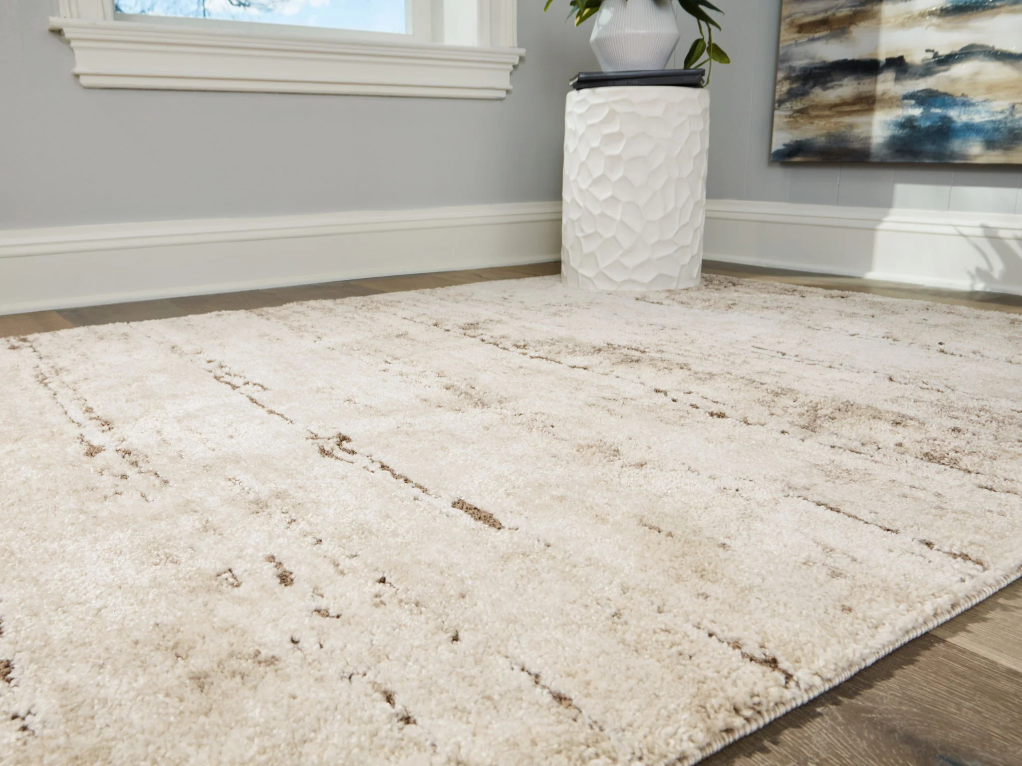 Kasney - Cream / Brown - Large Rug - 8' x 10' - Image 3
