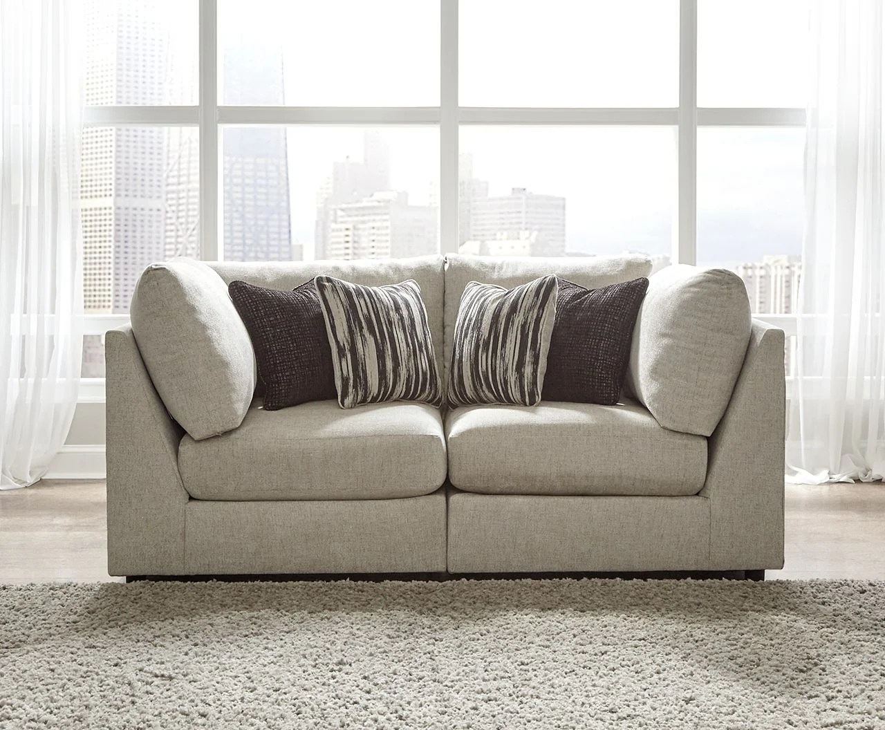 Kellway - Bisque - Loveseat 2 Pc Sectional - Image 2