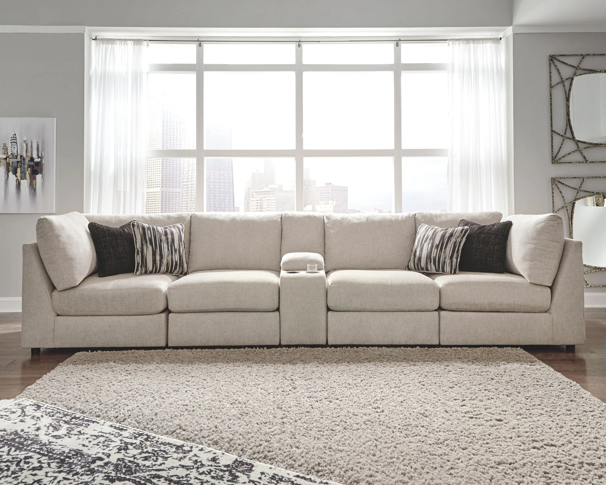 Kellway - Bisque - Wedge 5 Pc Sectional - Image 2