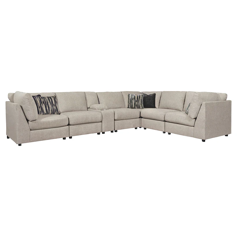 Kellway - Bisque - Armless Chairs Corner 7 Pc Sectional
