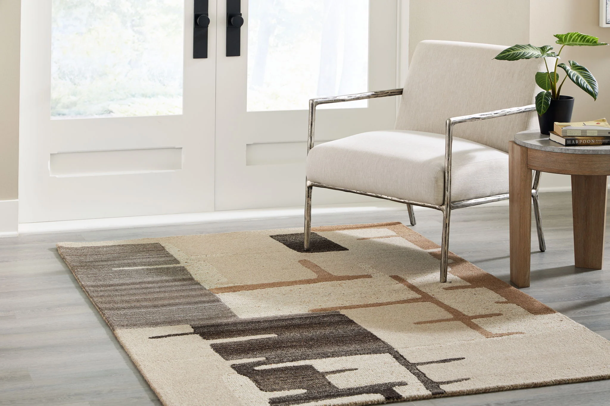 Kencher - Beige / Brown - Medium Rug - 5' x 7' - Image 2