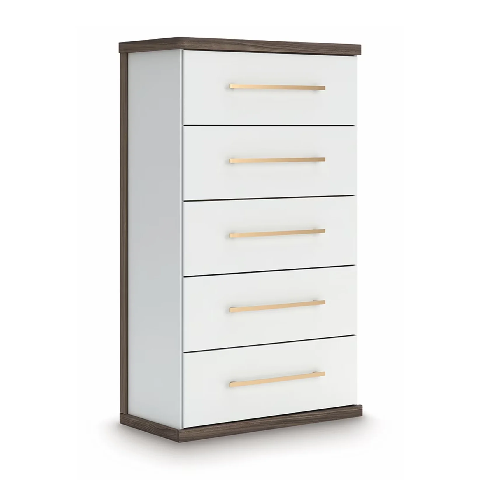 Kendanport - Brown / White - Five Drawer Chest