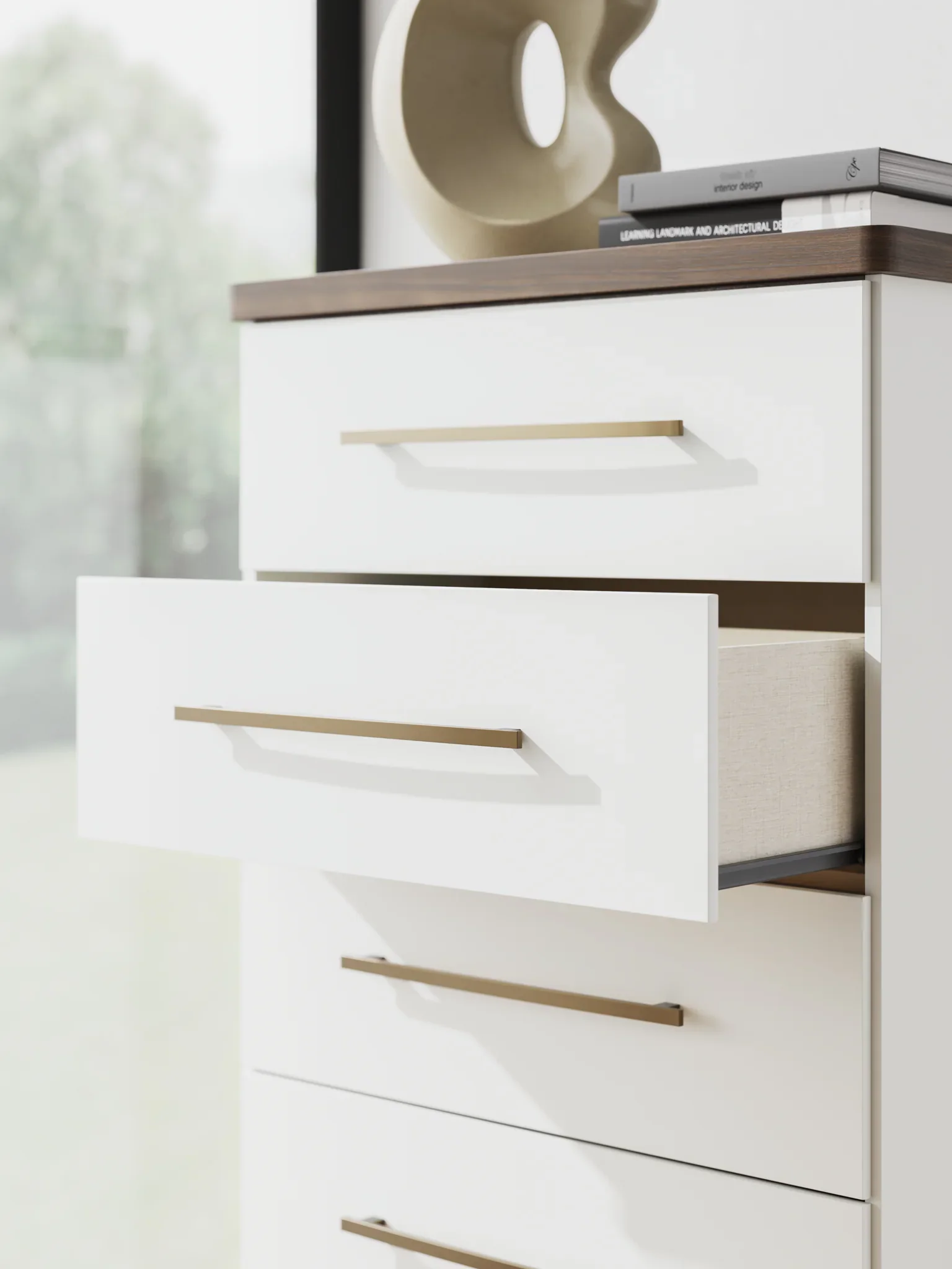 Kendanport - Brown / White - Five Drawer Chest - Image 10