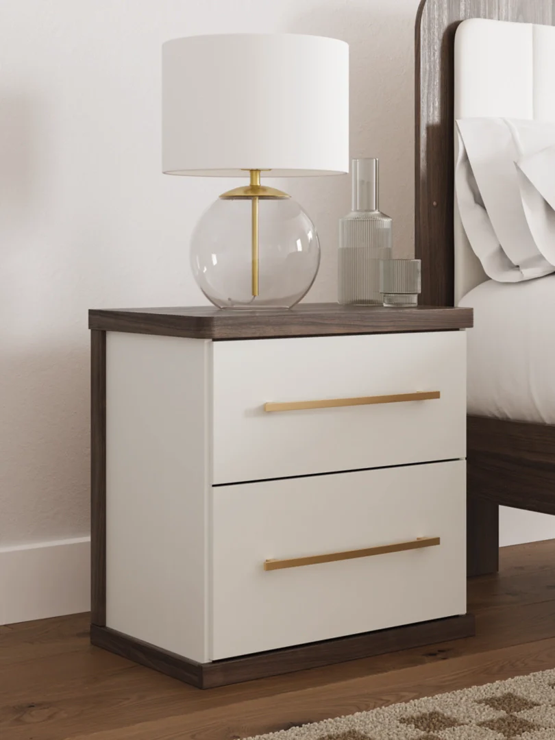 Kendanport - Brown / White - Two Drawer Night Stand - Image 2