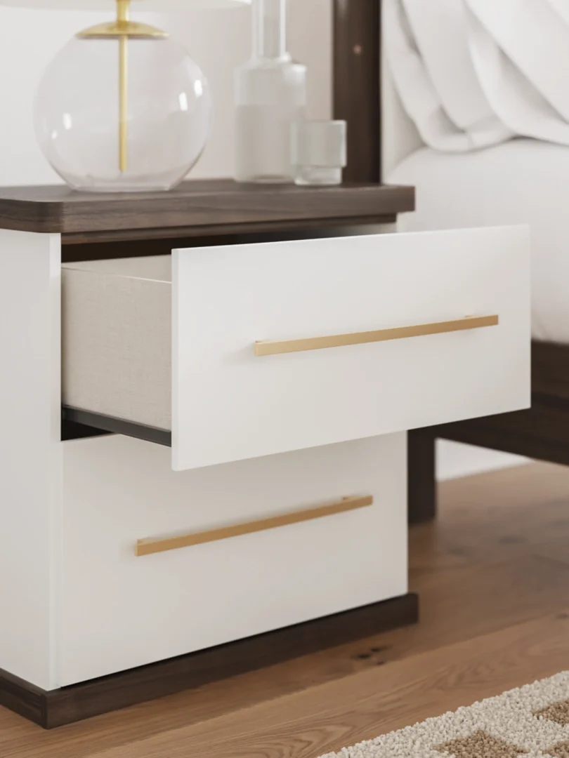 Kendanport - Brown / White - Two Drawer Night Stand - Image 3
