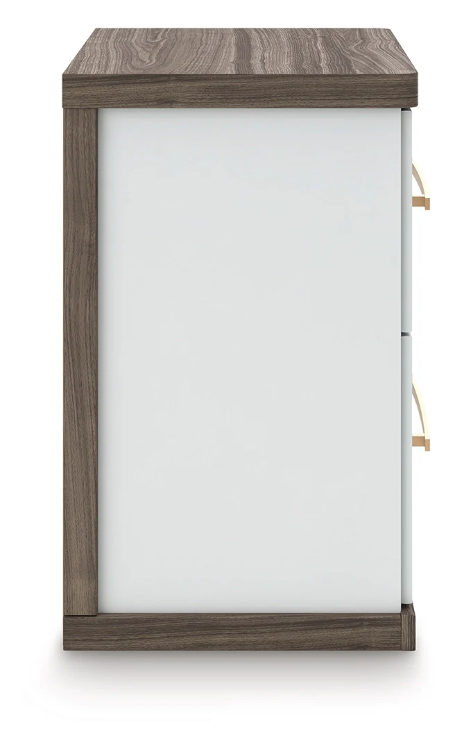 Kendanport - Brown / White - Two Drawer Night Stand - Image 7