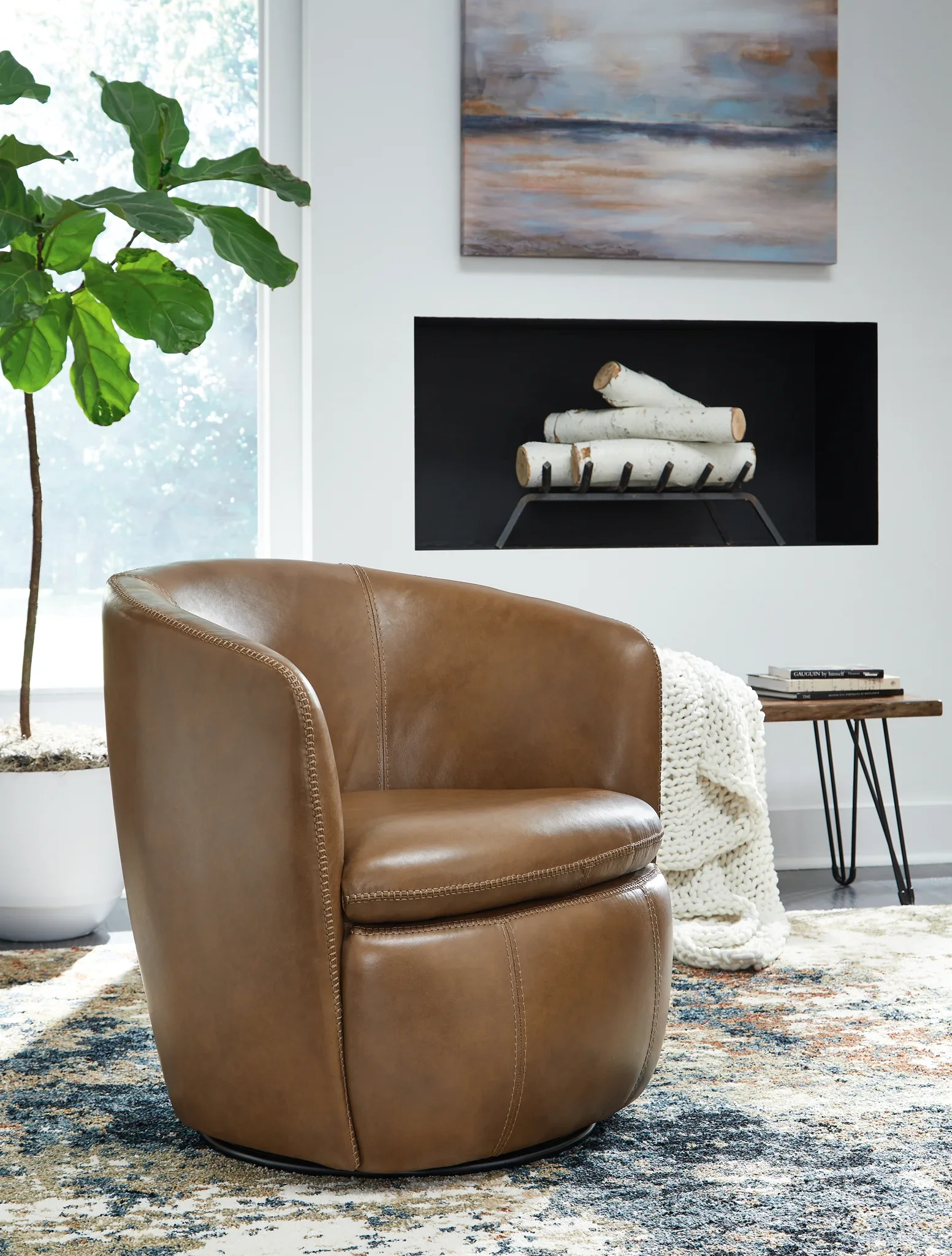 Kierreys - Caramel - Swivel Chair - Image 2