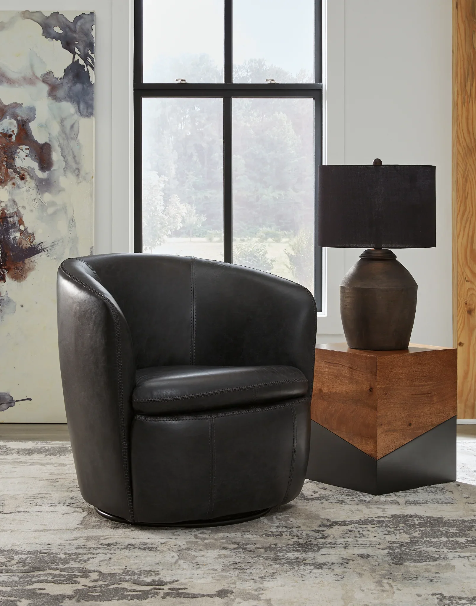 Kierreys - Midnight - Swivel Chair - Image 2