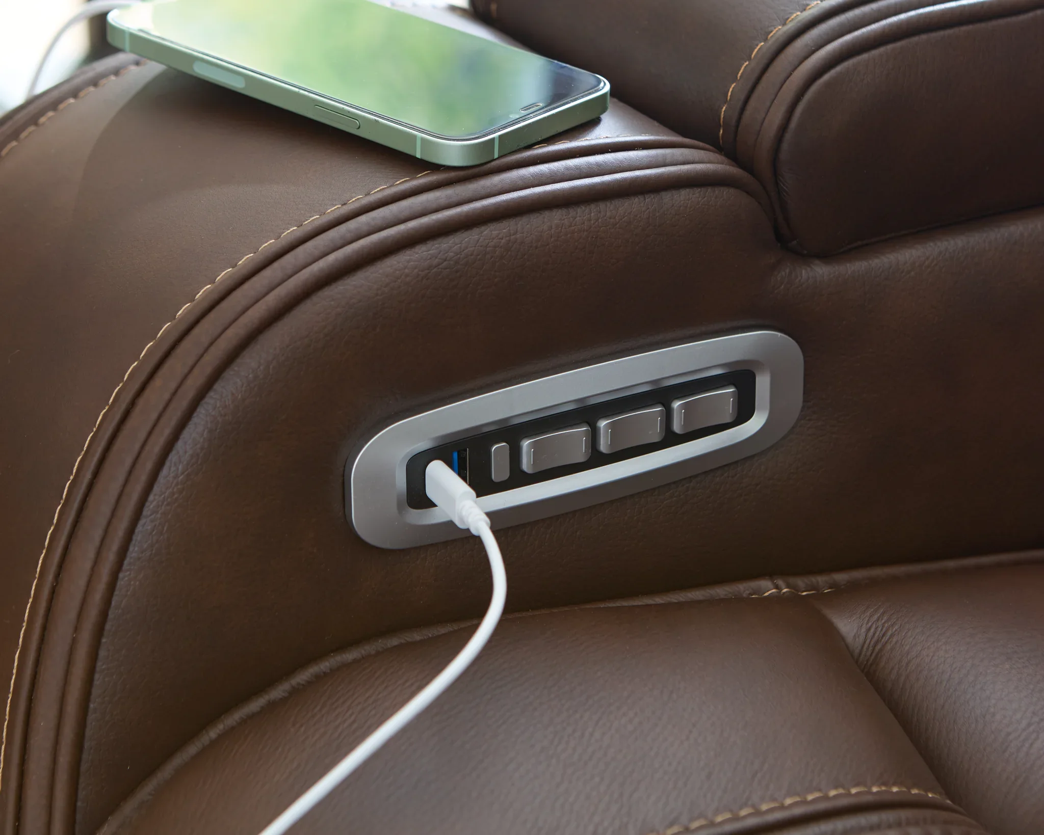 Knightington - Brown - Power Reclining Sofa With Audio Seating - Image 13