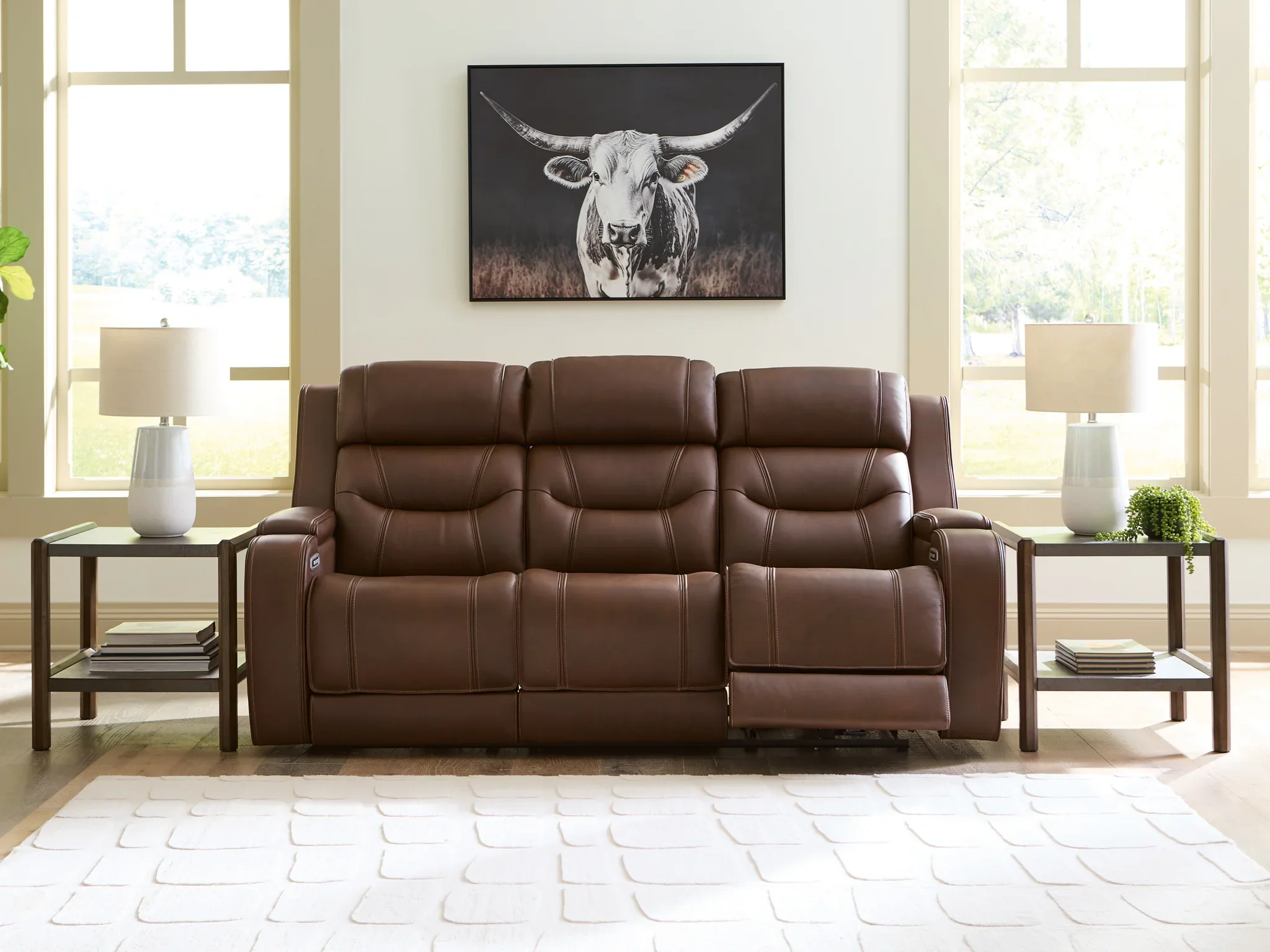 Knightington - Brown - Power Reclining Sofa With Audio Seating - Image 8