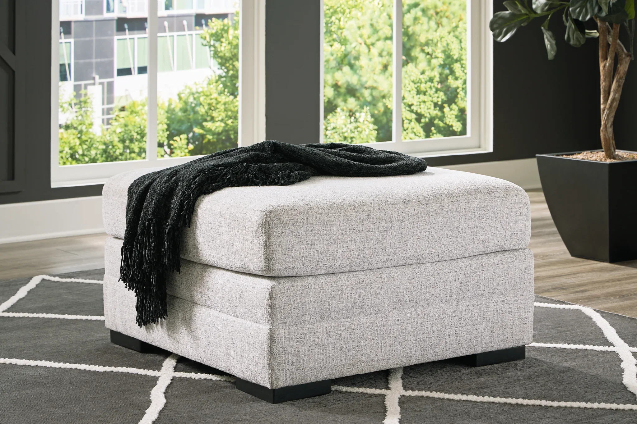 Koralynn - Stone - Oversized Accent Ottoman - Image 2