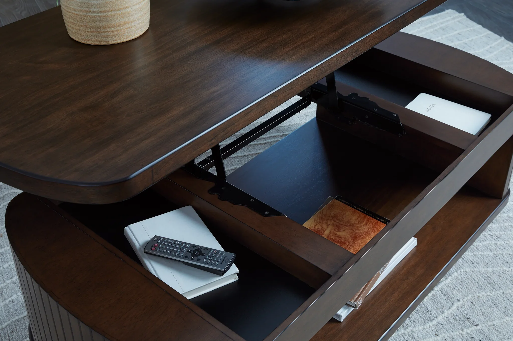 Korestone - Dark Brown - Lift Top Cocktail Table - Image 8