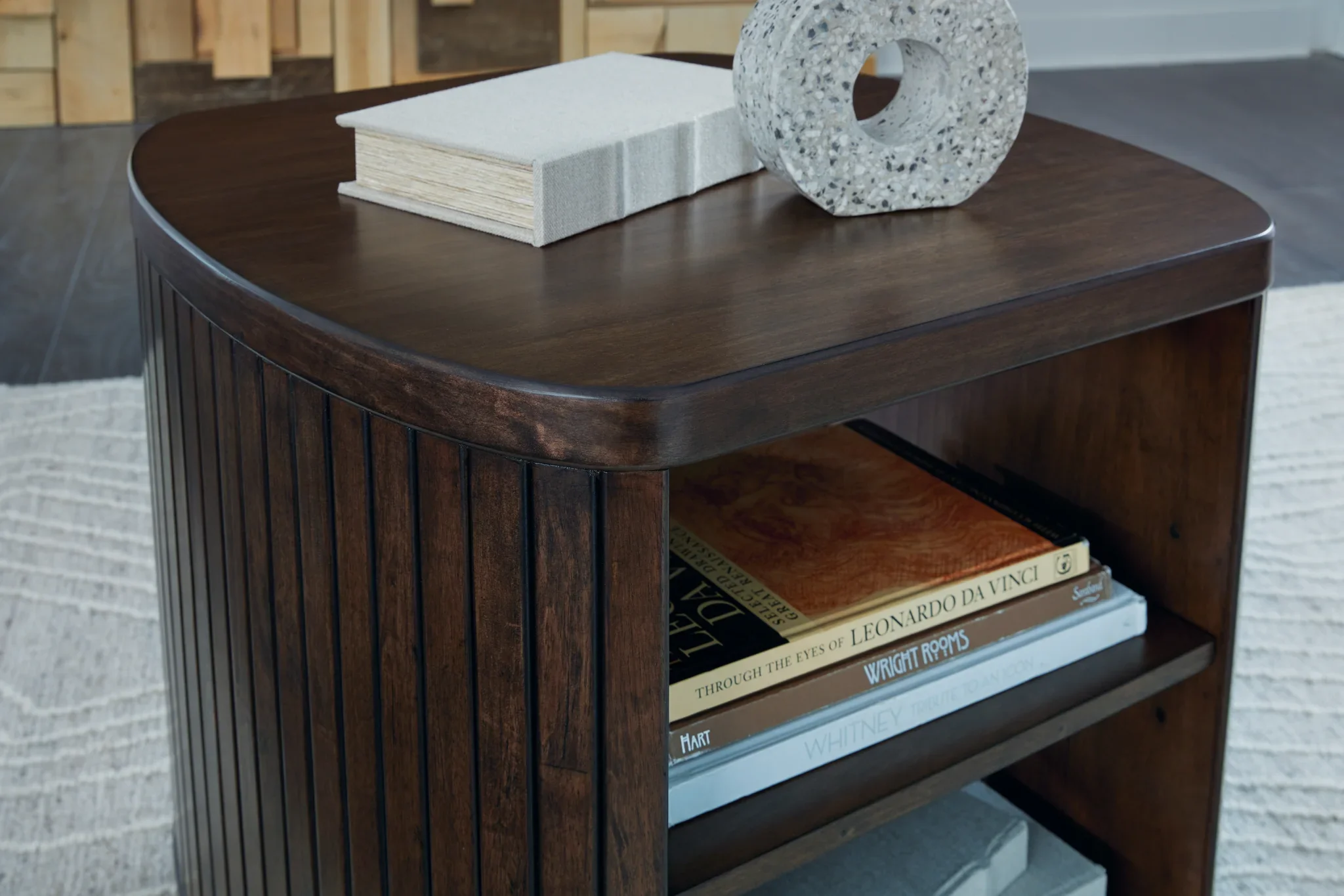 Korestone - Dark Brown - Square End Table - Image 6