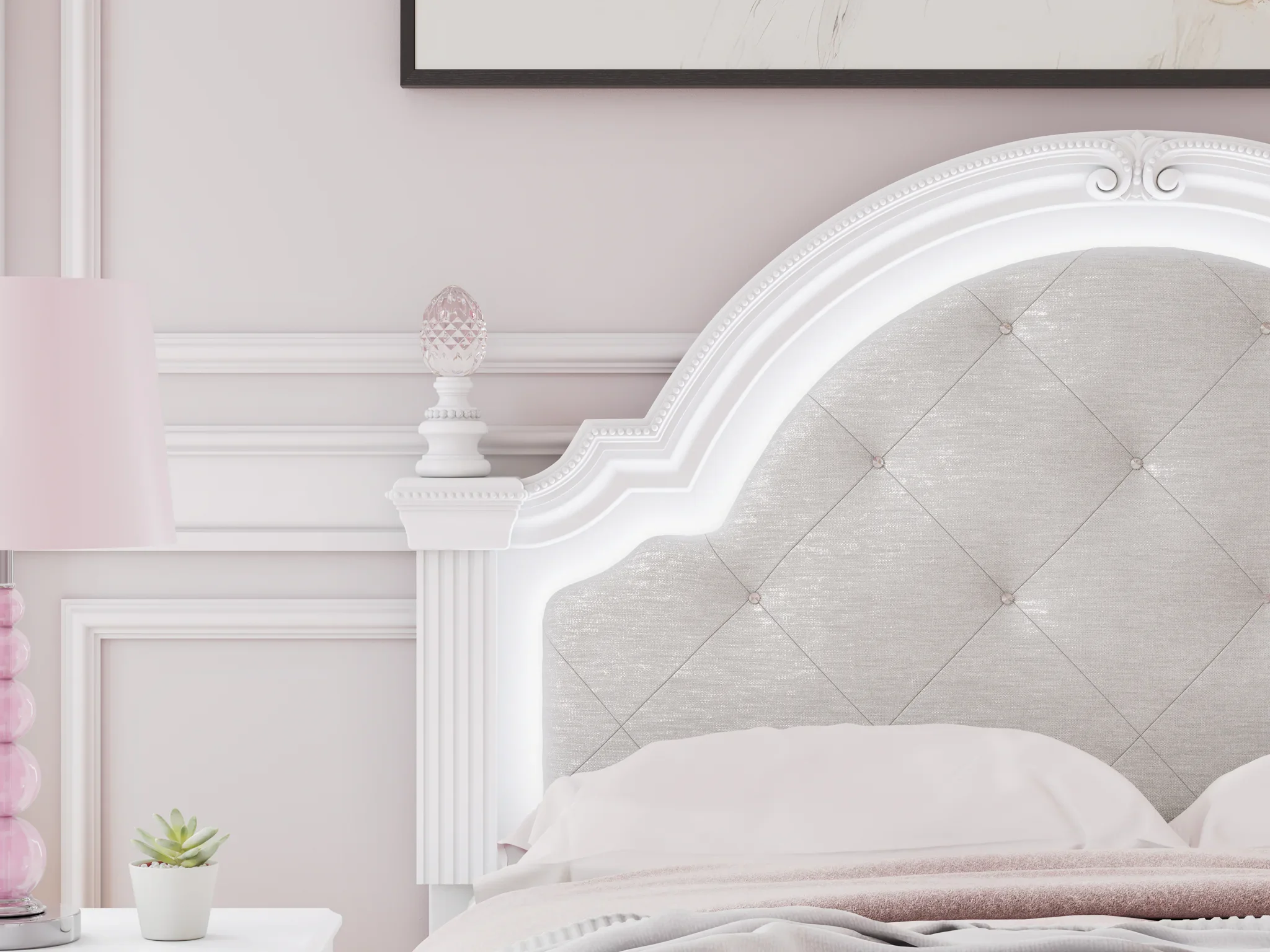 Kozlani - Full Upholstered Panel Bed - White - Image 10